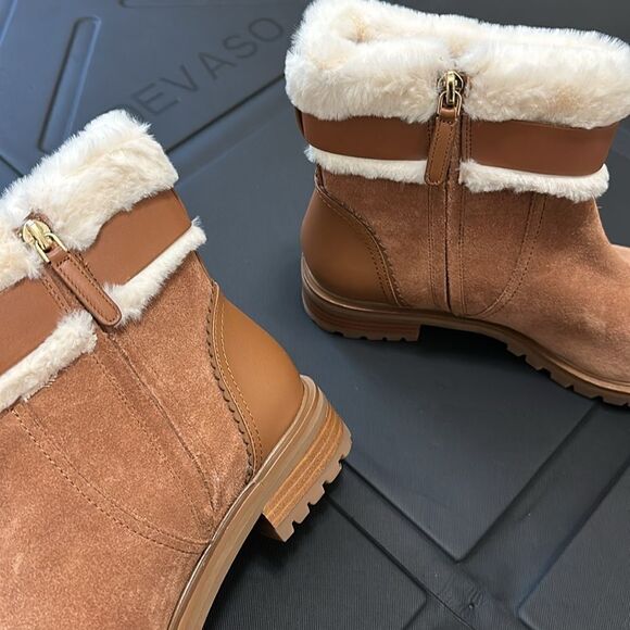 NWOT Kate Spade suede fur trimmed boots booties Bailee Winter - Picture 4 of 9